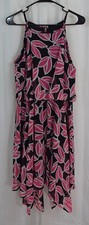 Nine West Women's Sleeveless High Neck Floral Dress Size 2