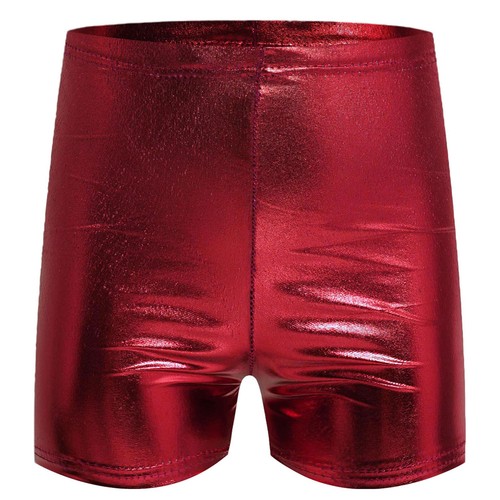 Kids Shorts Practice Hot Pants Party Dance Solid Metallic Youth Boys Girls Rave - Picture 37 of 72