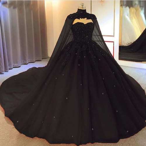 black ballroom gown