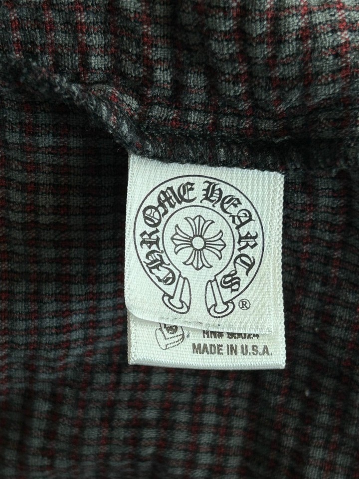 Chrome Hearts Red & Black Leather Cross Patch Flannel | eBay