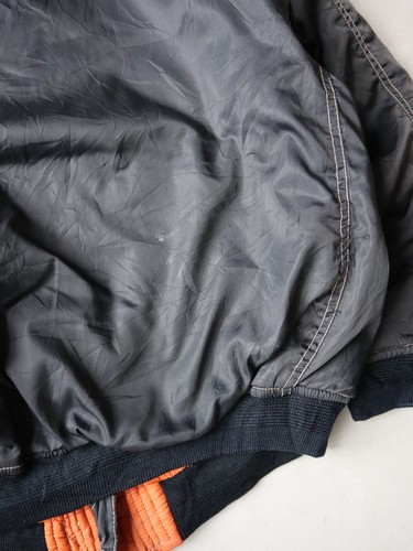 Vintage MA-1 Style Flight Bomber Jacket Lightweight Black Size M/L - Picture 5 of 6