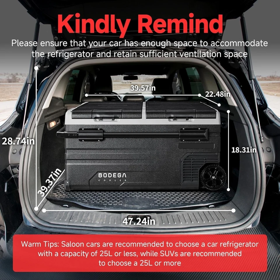 Nevera/congelador portátil de doble zona de 100 cuartos 12/24 V y 100-240 V para campamento, autocaravana Foto 4 de 4