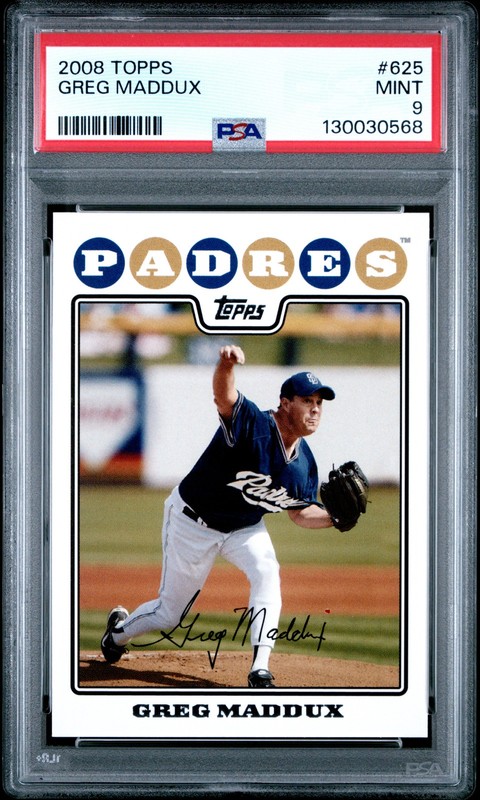 2008 TOPPS #625 GREG MADDUX PSA 9