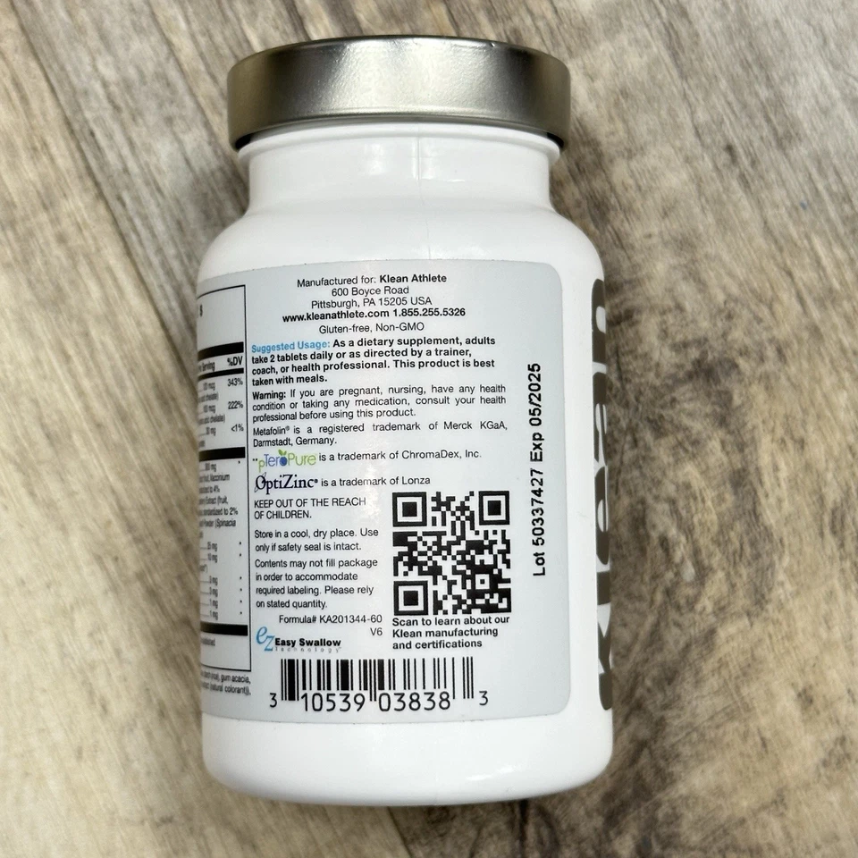 Multivitamínico Klean Athlete Klean - 60 Comprimidos - Caducidad 05/2025 - Nuevo Foto 4 de 4