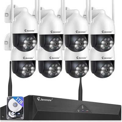 WiFi Wired Security Camera Wireless CCTV System Audio 1TB HDD 5MP 10CH NVR