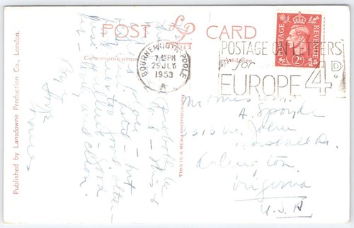 Vintage 1953 Greetings from Bournemouth Multi-View Postcard England - Bild 2 von 2