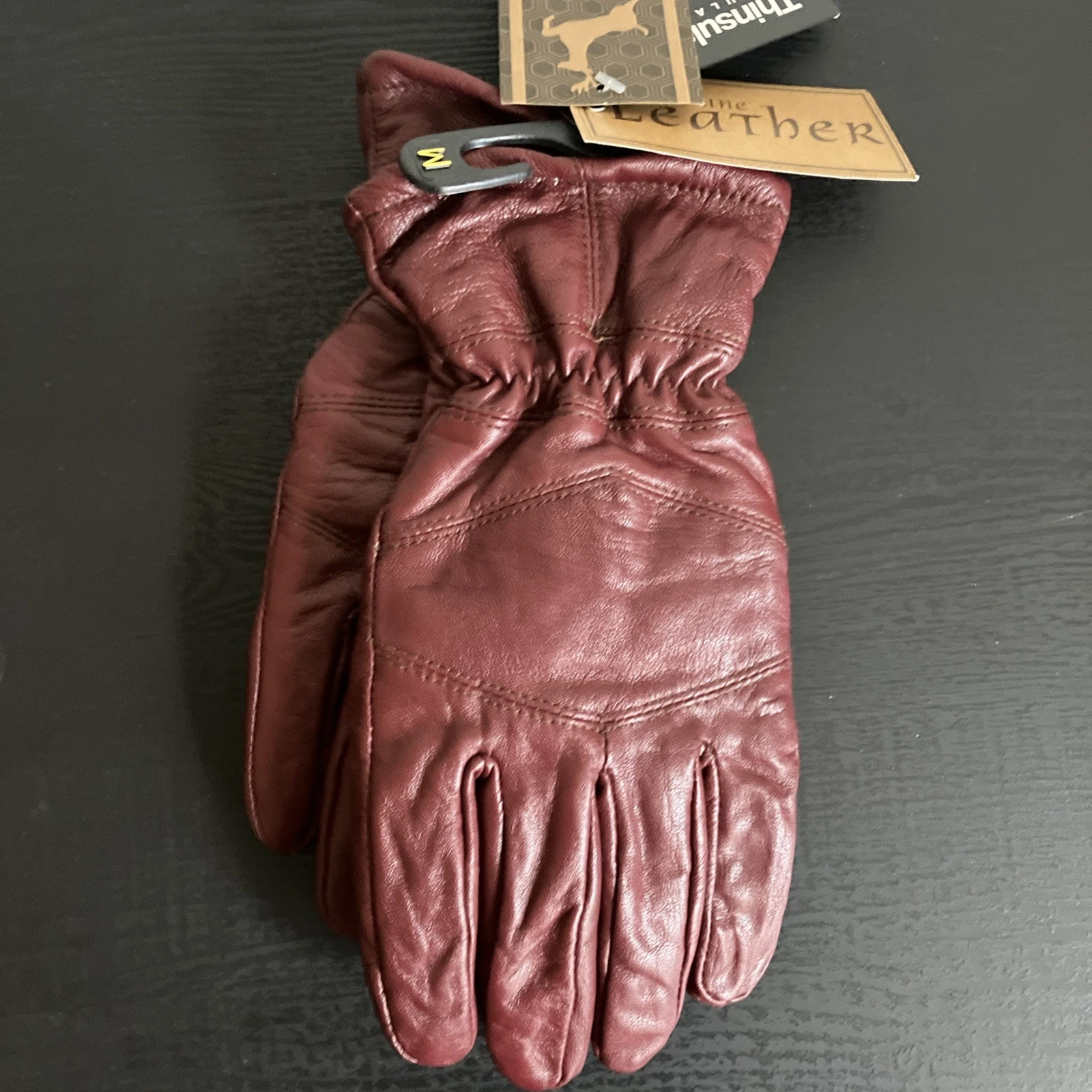 Jacob Ash Holdings M Burgundy Genuine Leather Gloves Thinsulate Lined Warm Men