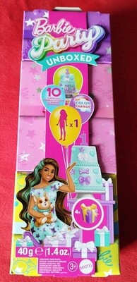 Mattel Barbie Party Unboxed Geburtstagspuppe + Corgi Hund Überraschungsset Neu 