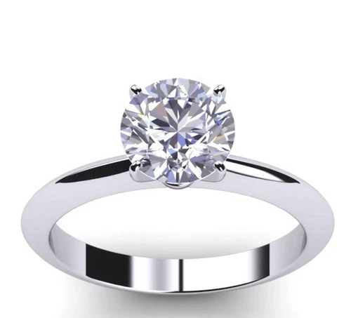 3 Ct Vvs1~Ice White Round Cut Moissanite Engagement Ring Sterling Silver Size 7