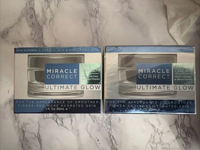 2 Pack Miracle Correct Ultimate Glow Eye Cream Vitamin C  Hyaluronic Acid 1oz