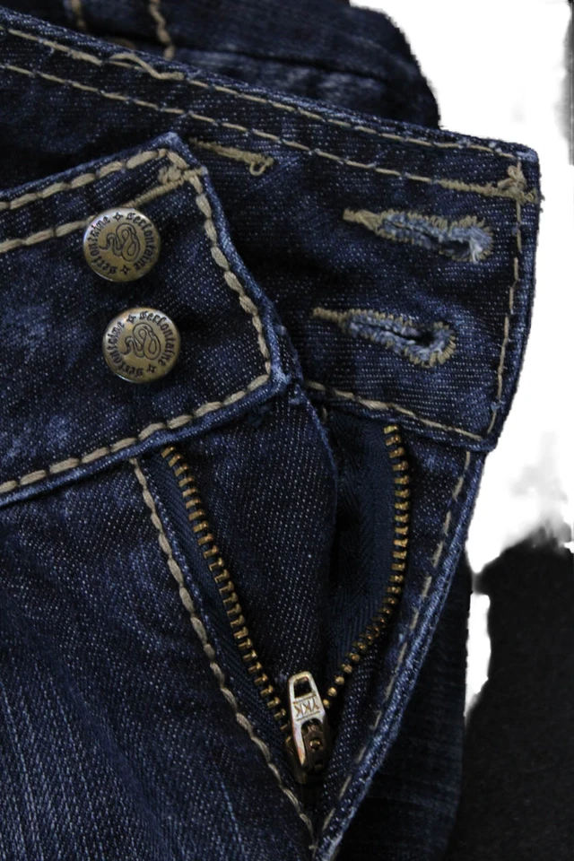 Женские джинсы Serfontaine с заниженной талией на молнии с заниженной талией синие размер 25 - Изображение 4 из 4