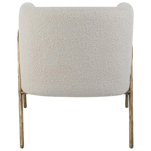 Uttermost Jacobsen Fabric and Iron Shearling Accent Chair in Off White - Picture 6 of 10