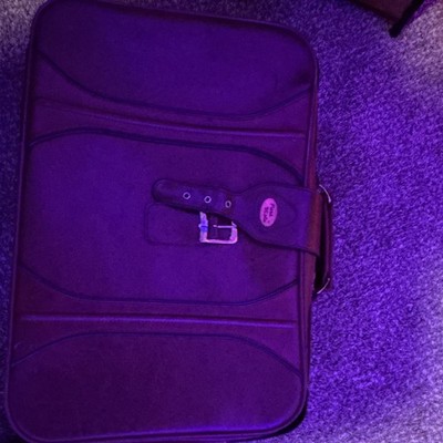 4 pack Pierre Valles 23''-25'' Brown Leather Hard Case Wheeled Suitcase, Solid