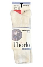 Thorlo Socks Uniform Crew 10-13 Large Duraspun Acrylic White USA NOS 1990's VTG