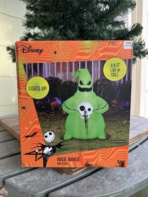 Gemmy Disney Tim Burton Oogie Boogie Inflatable 3.5 FT Lights Up Halloween Decor