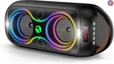Wireless TWS Portable Bluetooth Speaker, Beat-Driven Lights, 120dB Loud Stereo