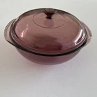 Pyrex #024 Cranberry Glass 2 Qt. 2 L.  Casserole Dish with Lid USA Vintage
