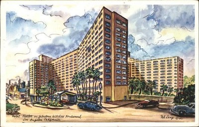 Los Angeles California Hotel Statler Cars Kuenstlerkarte