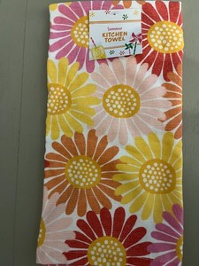 Retro Print Flower Power Kitchen Towel NEW