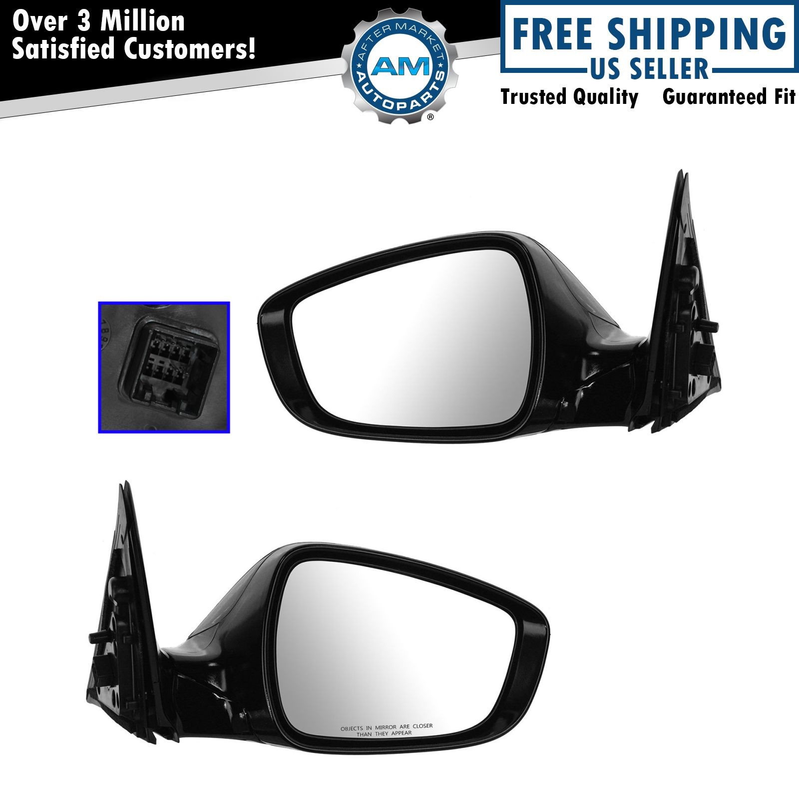 Heated Side Mirror Pair for Hyundai Veloster with Metal Roof – LH Driver & RH Passenger  -image