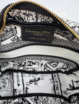 New! Christian Dior Plan De Paris Canvas Embroidered Cosmetic Bag