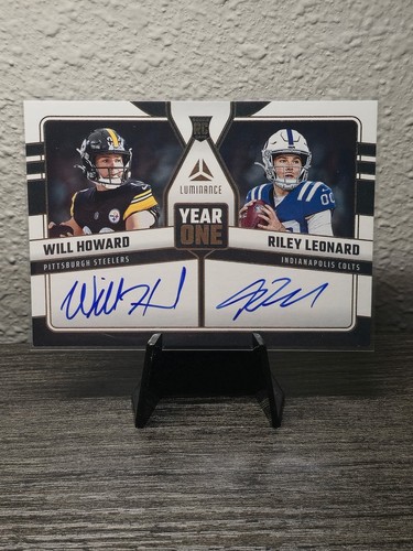 Will Howard / Riley Leonard #7 2025 Panini Luminance Year One Dual Signature card