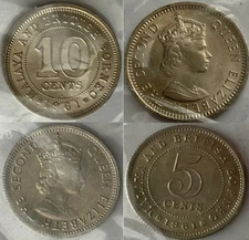 1961 Malaya and British Borneo Set of Coins (aka British Malayasia)