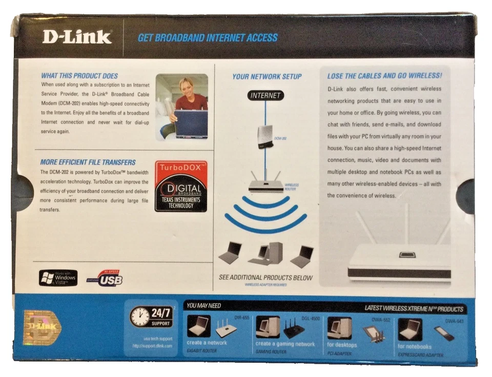 D Link Broadband Cable Modem DCM 202 Brand New - Image 2 of 2