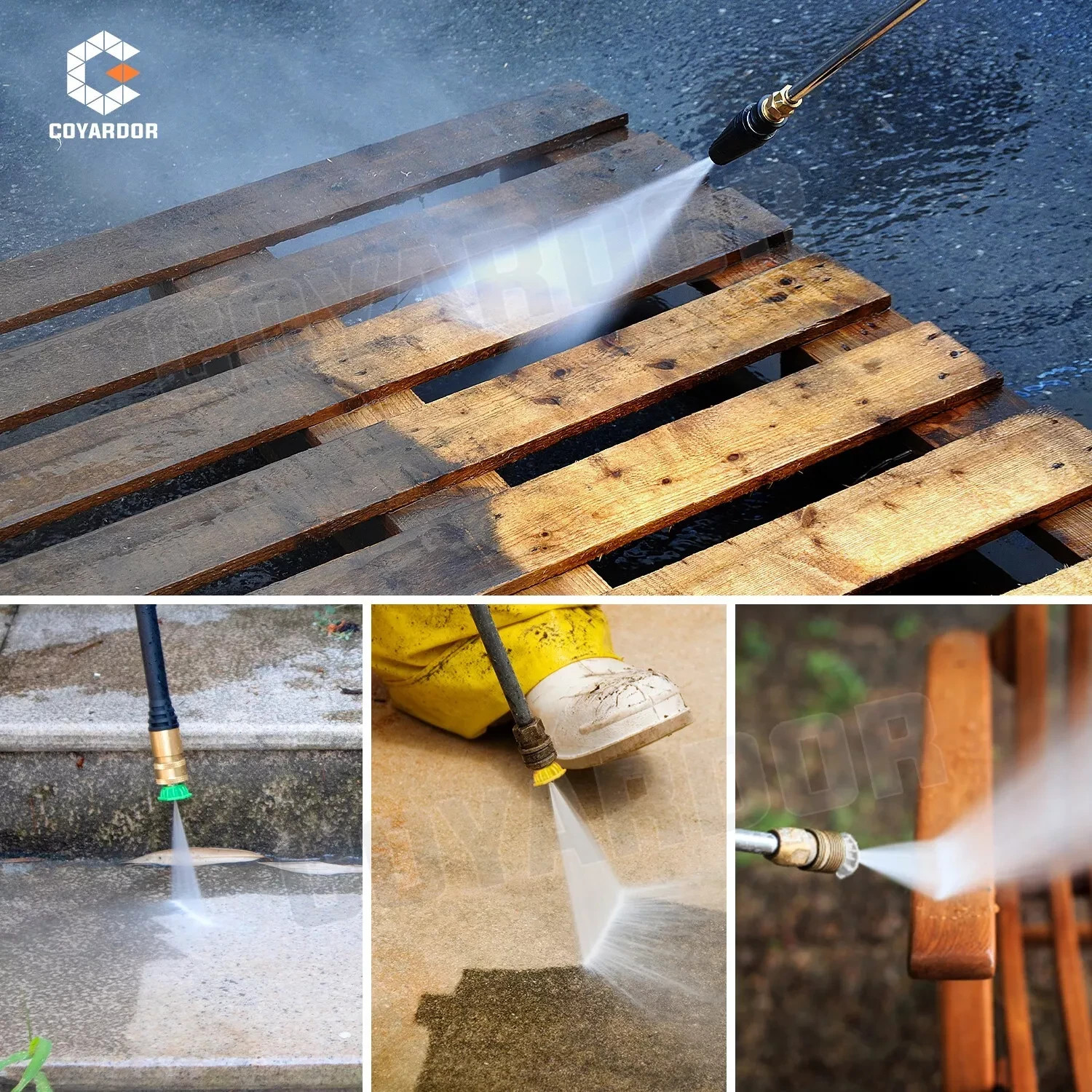 Coyardor 3400 PSI Jet Pressure Washer Turbo Nozzle with Spray Tips 4.0 GPM