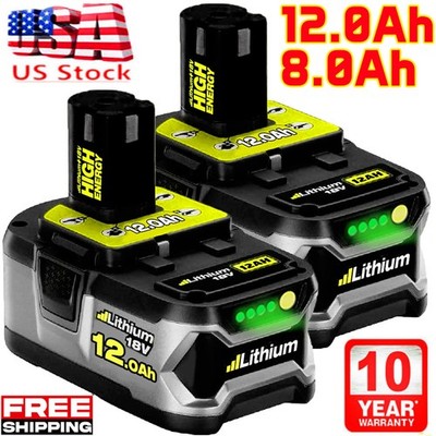 2Pack 8.0Ah 18Volt For RYOBI P108 18V One Plus High Capacity Lithium Ion Battery
