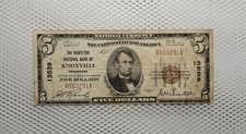 1929 $5 National Currency Banknote KNOXVILLE, TN TENNESSEE Charter 13539