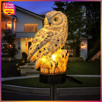 Solarleuchte Eule Wetterfest Automatisch Led Gartenlampe FüR AußEnbereich Weiß
