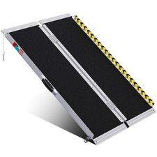 Portable Wheelchair Ramp 4FT, Anti-Slip Aluminum Folding Portable Ramp, Wheelcha