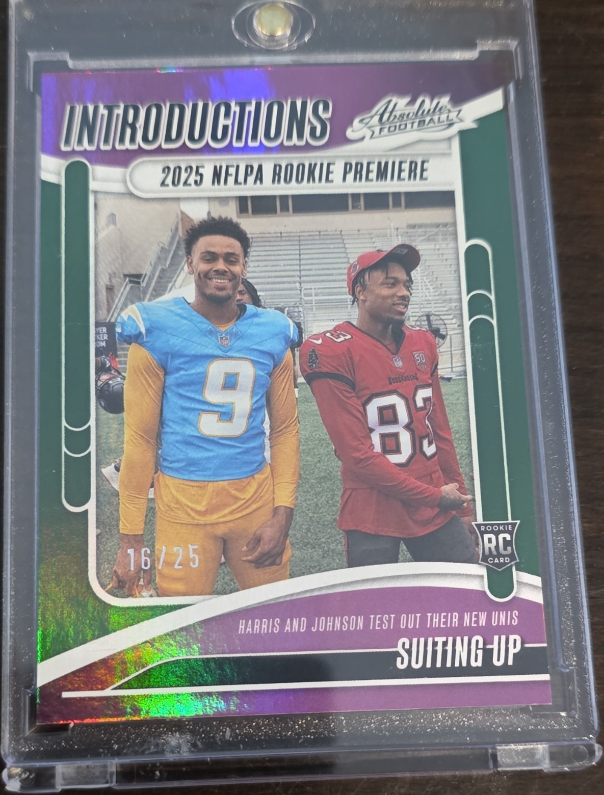 Panini 2025 Absolute Introductions Suiting Up Tez Johnson Tre Harris 14/25