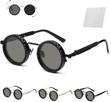 Adjustable Tint Sunglasses, 1-9 Gears Rounded Polarized Glasses with ND Filter