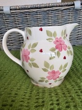 Emma Bridgewater 1.5 pint pink flowers lovebirds jug rare tiny chip on base