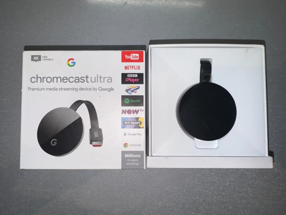 Google Chromecast Ultra (4K HD) + Power Ethernet Adapter  (Opened / Never Used) - Image 4 of 4