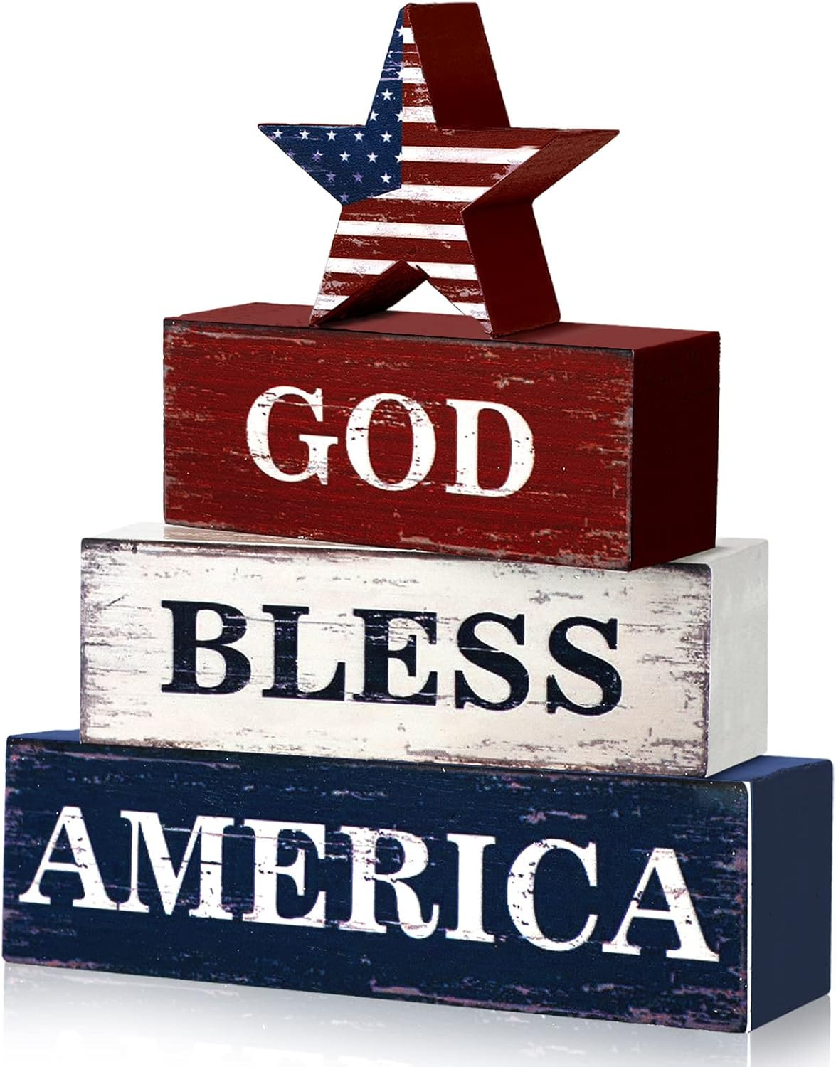 как выглядит 4 Pcs 4Th of July Decorations Patriotic Memorial Day Table Sign Independence Day фото