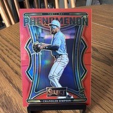 2025 Panini Select Baseball Phenomenon Chandler Simpson #No. 8 Red Prizm 30/99