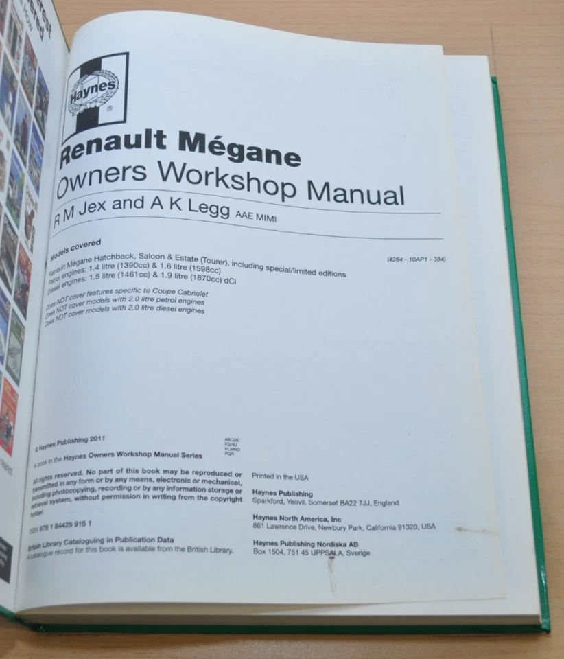 Renault Megane 2002 - 2008 Benzin Diesel Manual Haynes Reparaturanleitung H4284 - Bild 2 von 4