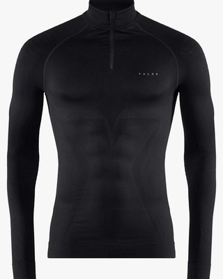 FALKE Ergonomic Sport System Men's 1/4 Zip-Shirt Base Layer Black Max Warm XL