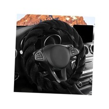 Fluffy Car Steering Wheel Cover, 15 Inch Soft Warm Plush Wheels Black