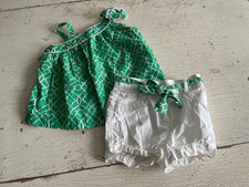 Girl's JANIE JACK Size 3 Green/White Theme Outfit