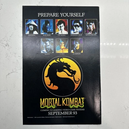 1992 Mortal Kombat Prepare Yourself Video Game Print Ad Pop Art Coming Soon