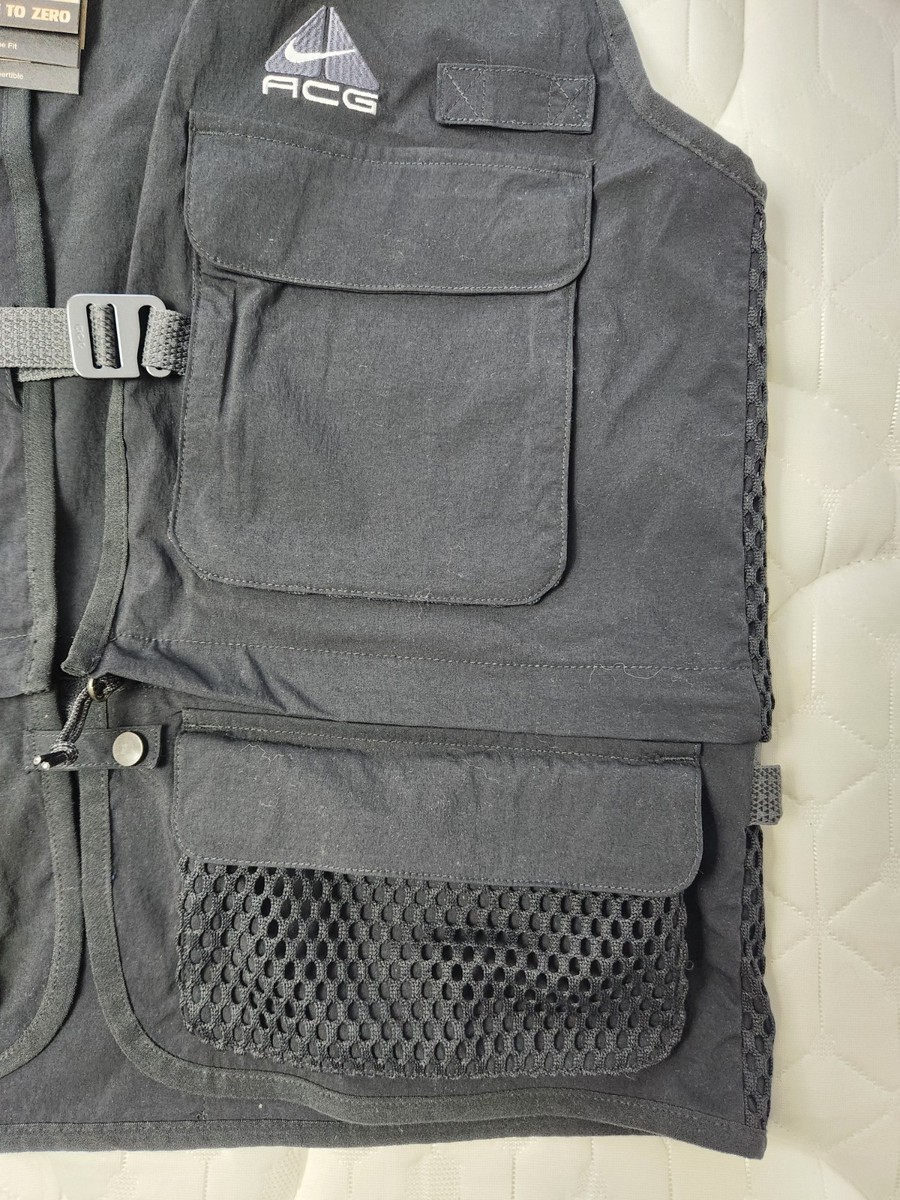 Nike Techwear Tactical Utility Vest Men's XL Black Multi-Pocket