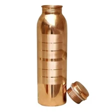 100% Pure Copper Water Bottle Silver Touch Handmade For Health Benefits 1000ml