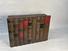 Vintage Faux Book Spine Box Rare Firestone Top