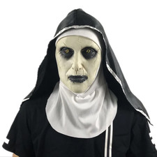 Scary Cosplay The Nun Full Face Halloween Mask Costume Horror Creepy Party Props