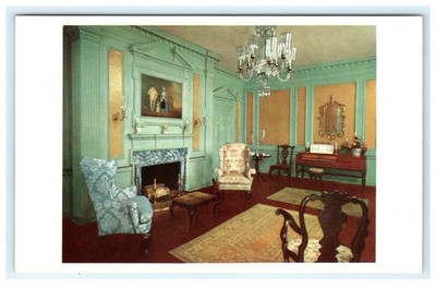The Corbit House Odessa Delaware 18th-Century Drawing Room Postcard
