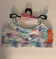 Wonder Nation Girls Bralette 2 Pack Blue and Tie-Dye Size XXL 16 NWT